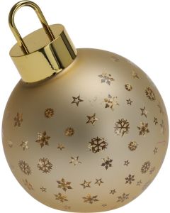 Weihnachtskugel mit LED 15 cm Matt Gold