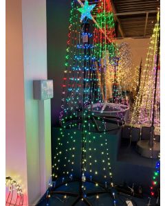 Spiralbaum 210 cm mit 370 RGB-LEDs Schwarz